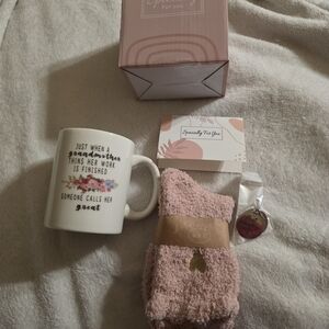Pink Gift Set with Mug and Cozy Socks